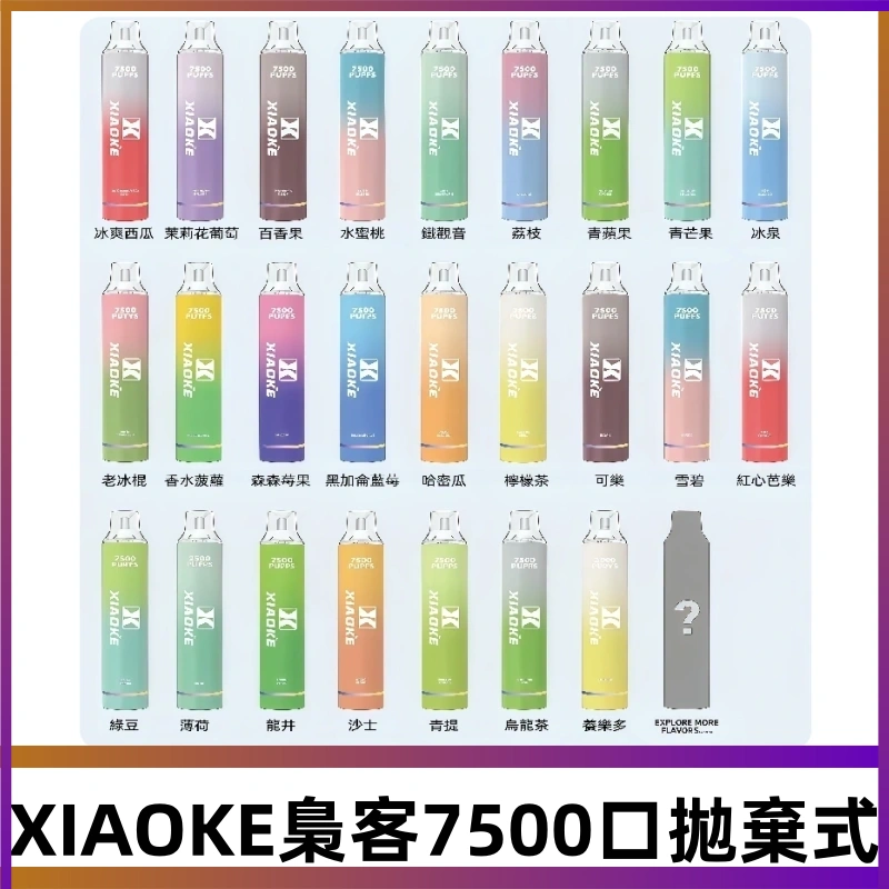 梟客XIAOKE|7500口可發光拋棄式電子煙 跑馬燈一次性